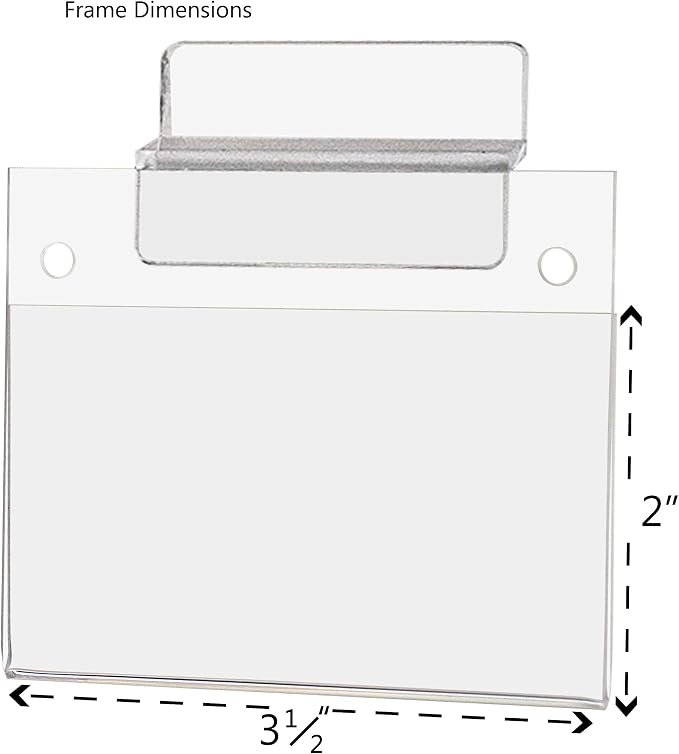 Slatwall Sign Holder for 3.5" x 2" Horizontal Product Labels Business Cards or Stickers Clear Acrylic for Hardware Stores and Automotive Shops by Marketing Holders