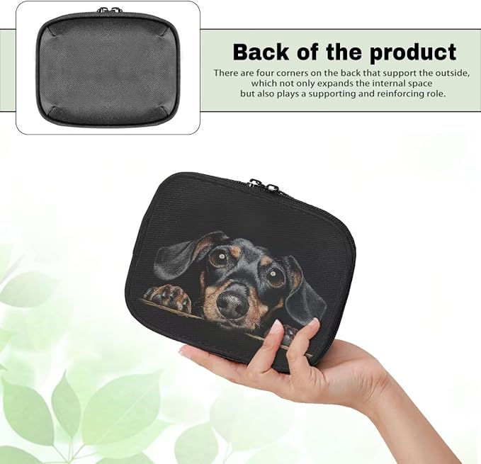 Pet First Aid Kit for Dogs Cute Dachshund Black Small Empty Emergency Kit Bag Dogs First Aid Travel Kit Pouch with Zipper Small Medicine Medical Bag