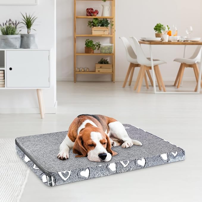 VANKEAN Reversible Cool/Warm Crate Mat Waterproof Washable Firm S-XXL Grey