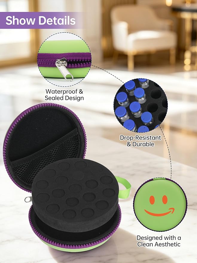 19-Slot Peptide Case for Fridge ＆Travel, Peptide Storage Case for 3ML Vials | Vial Holder Storage for Insulin Vials, Peptide Vials, Ampoules, Sample Vial ect. Fits Diabetics, Traveler, Lab ＆ DIY