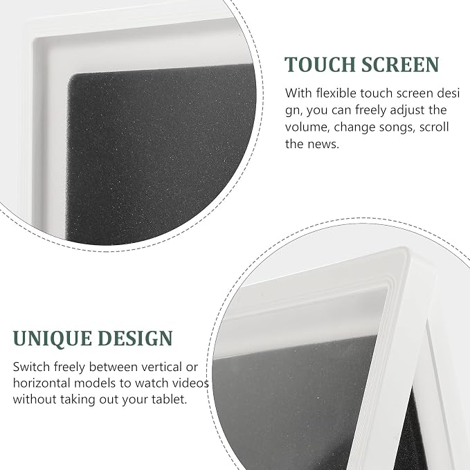 Wall Mounted Holder Rack, 180 Degree Rotating White Abs Pet Support | Punch Free Design, Waterproof and Fog Resistant, Bathtub and Kitchen Use