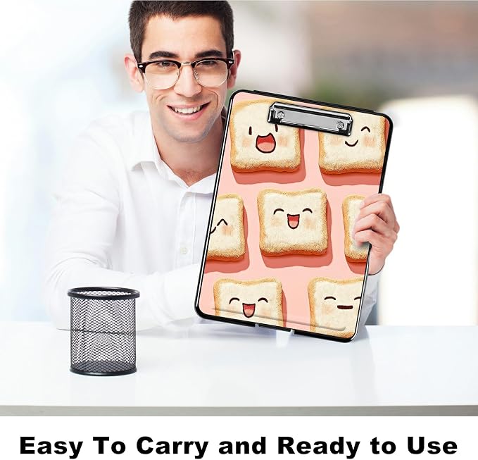 Heavy Duty Storage Clipboard, Slim Nursing Clipboard with Internal Pen Case, Portable File Organizer Case for A4 Letter Size Paper Office Medical Professionals, Pink Sandwich