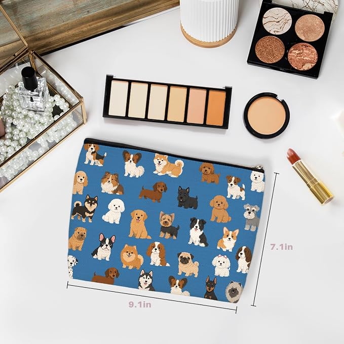 Wenboco Cute Dog Makeup Bag, Dog Gifts Cosmetic Bags Travel Organizer Bag
