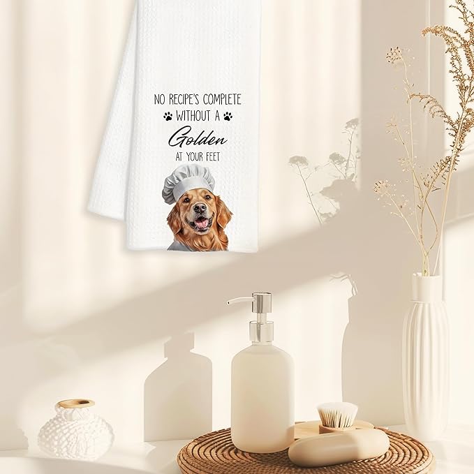 Golden Retriever Gifts Kitchen Towels Decorative, Gifts for Golden Retriever Lovers Dish Tea Towels for Kitchen Drying, Dog Mom Lovers Hand Towels, 16x24 Inch