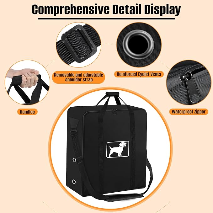 Dog Playpen Storage Bag Fit 32" H 8 Panels and 9 Stakes, 600D Oxford Fabric | Dog Fence Travel Bag for Foldable Exercise Pet Playpen, with Shoulder, Waterproof Tear Resistant, Designed for RV Trips