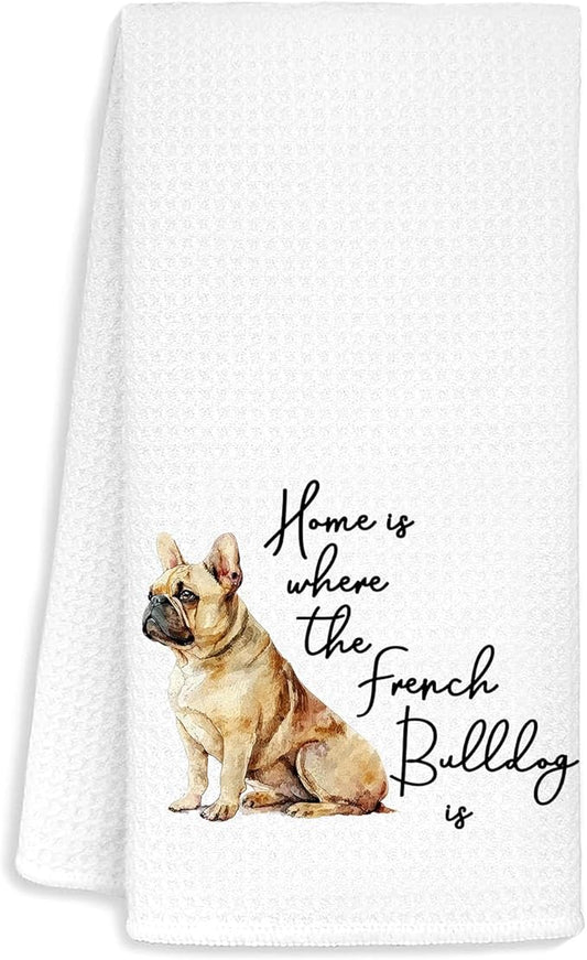 Jvpke French Bulldog Gifts,French Bulldog Kitchen Towels,French Bulldog Decor,Gifts for French Bulldog Lovers,French Bulldog Dish Towels,Cute Bathroom Decor,French Bulldog Hand Towels 16×24 Inch