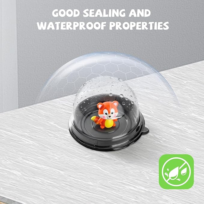 Desk Pet Containers with Dustproof Lid | 50 Pack,Individual Desk Pet Domes For Habitat,Plastic,Waterproof