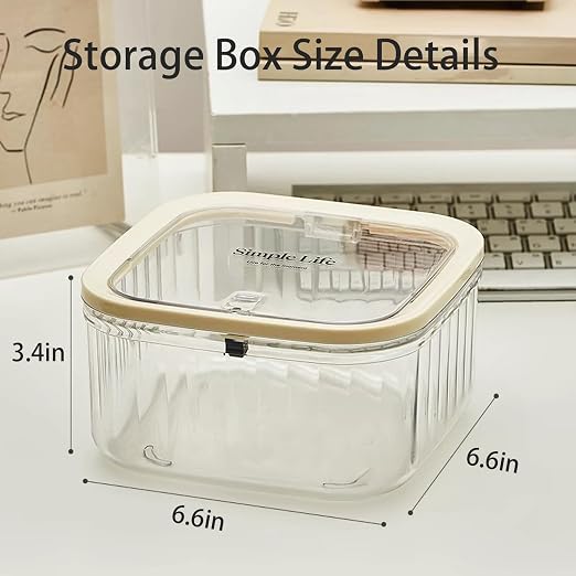 Mini Clear Coffee Pod Holder with Lid-Small Food Storage Organizer Bins-Clear Plastic Bins for Pantry, Kitchen-Cabinet Organization and Storage (1.9L/0.5 Gallon)