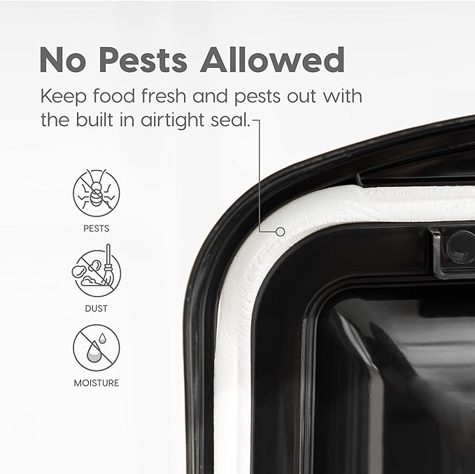 IRIS USA Dog Food Storage Container, Up to 50 lbs, Black, Made in USA | Wheels for Mobility, Airtight Seal, BPA-Free, Best for Bird Seed, Cat food, Cat Litter, Chicken Feed, Pellets