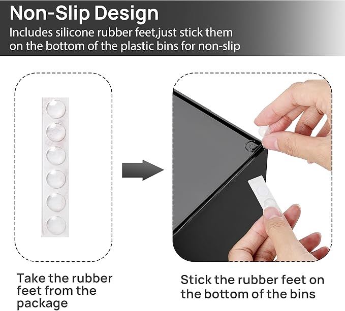 Vtopmart Black Small Stackable Storage Drawers for Cologne Organizer | Plastic Containers for Vanity, Dresser, Office Desk,Bathroom Countertop Organization, Ideal for Men's Room Decor