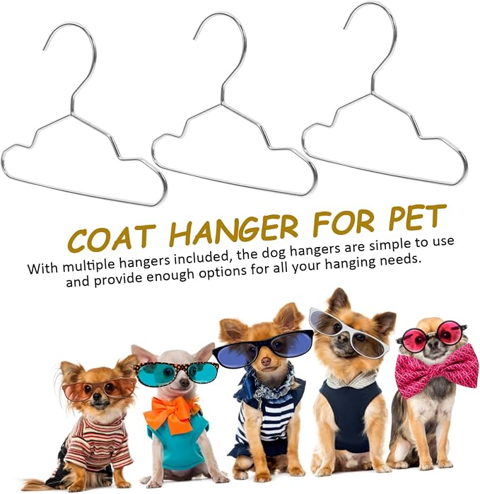 Luxshiny 10pcs Pet Hanger Steel Clothing Rack for Dogs Cats Space-saving Garment Drying for Pet Apparel Stylish Finish