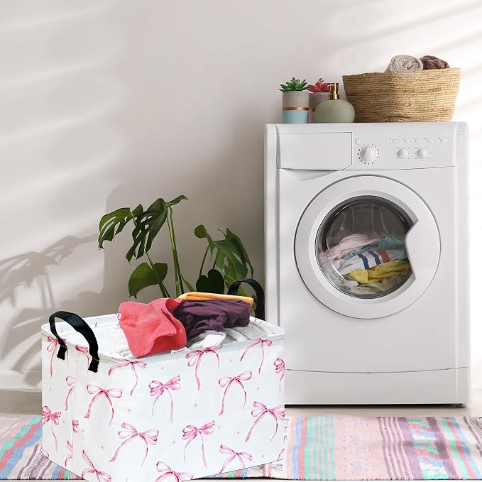 Storage Basket Home Shelf Basket Clothes Laundry Hamper | Rectangle Organizer Box Nursery Bin Gift Laundry Basket with Handles for Home