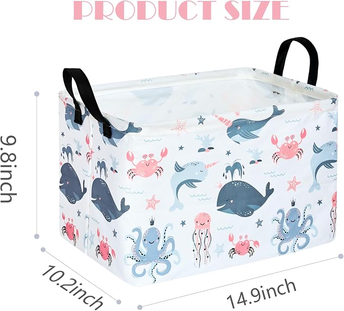 MAIZMZ Cute Storage Basket Gifts Basket Toys Organizer Waterproof Kids Hamper Nursery Bins Women Storage Cube for Home/Dorm/Kitchen/Pet/Office/Closet/Shelf/Room Decor