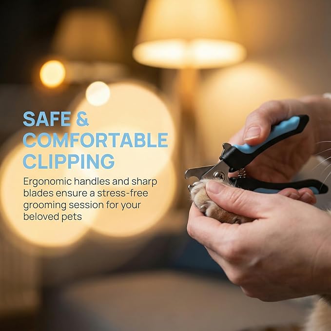 Dog Nail Clippers for Large Dogs, Pet Nail Clipper Kit for Small & Large Dogs & Cats，Dog Nail Clippers for Dogs and Cats - Safe and Easy to Use，Professional Dog & Cat Nail Trimmers (Blue)