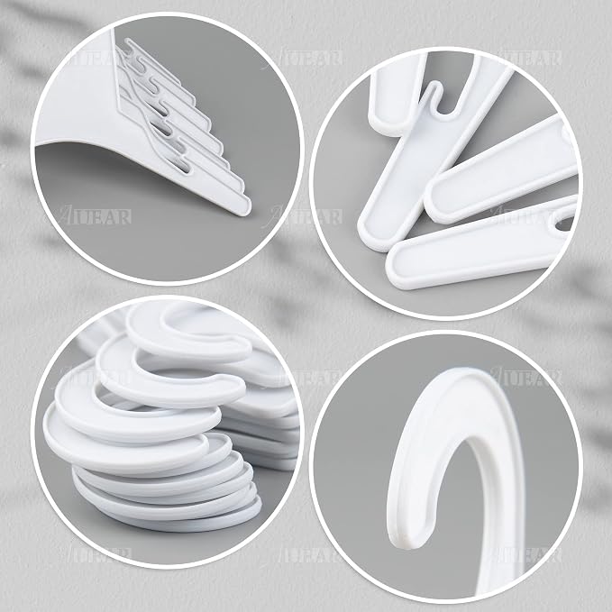 AUEAR, 10 Pack Plastic Pet Clothes Rack Hangers for Dog Puppy Cat