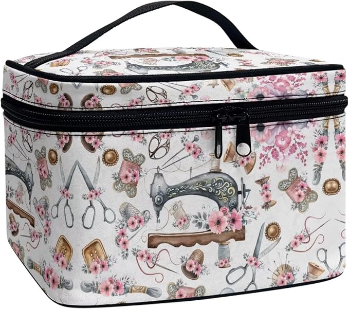 Cute Floral Travel Makeup Bag Womens Cosmetic Bag Lightweight Make Up Organizer Case,Large Wide-open Pouch for Women, Toiletries Accessories Brushes