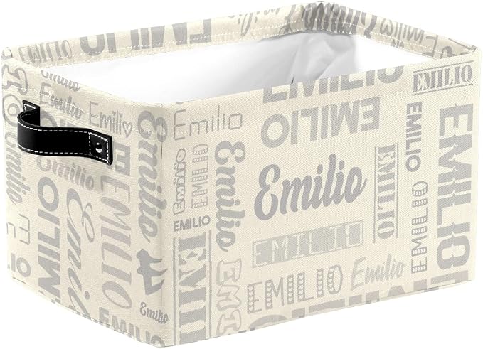 Personalized Toy Box Storage Bins for Boys Girls with Name, Kids Custom Storage Basket Cubes Organizer with Handles, Shelf Closet Storage Baskets Bin Customized Gift, 1 Pack