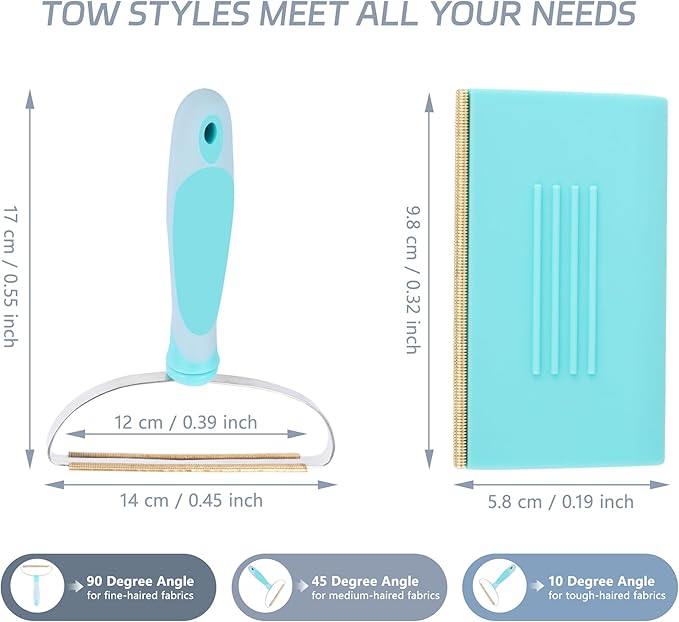 Pet Hair Remover, Cat and Dog Hair Remover Portable Reusable Remover Tool, Carpet Rake, Lint Remover, Two Different Sizes of Removal Tools for Sofas, Carpets, Clothes and Pet Towers, Versatile Usage