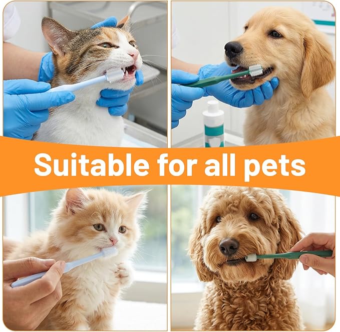 2 PCS Small Dog Toothbrush 360 Degree Cat Tooth Brush Soft Puppy Toothbrush for Cats Dogs Kitten Puppy Pets Teeth Cleaning Dental Care
