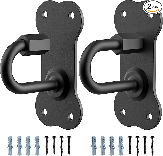 2Pack Dog Leash Hooks for Wall Black Dogs Leash Holder Wall Mount Dog Hook for Leashs for Indoor & Outdoor Use - Secure and Escape-Proof Hook for Dogs Leashs Storage
