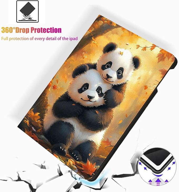 for Microsoft Surface Go 4/3/2/1-10.5" 2021 Tablet Case,Auto Wake/Sleep,Adjustable Stand Protective Cover - Cute Panda