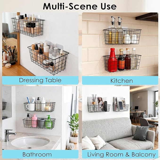 Hanging Bath Toy Storage Basket - 2 Pack Metal Bath Toy Holder with Hooks - Bathtub Toy Storage Organizer for Baby Bath Kids Shower Bathroom