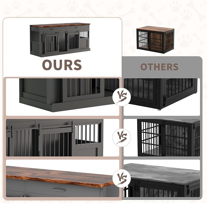 71 inches Dog Crate Furniture Decorative Indoor Dog Kennel Furniture