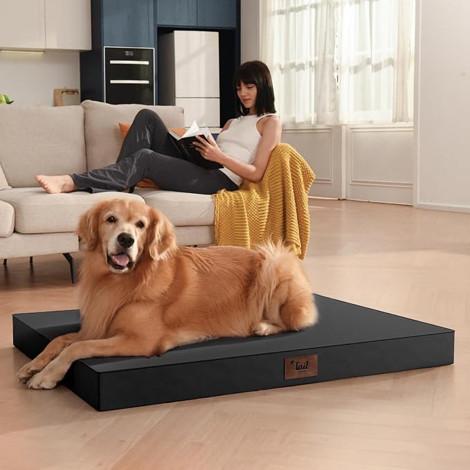 Waterproof Orthopedic Dog Crate Bed for Small Dogs & Cats | Egg Crate Foam, Fits 24x18 Crates, TPU Waterproof Layer, Machine Washable 1680D Oxford Cover, Small Pets Up to 20 lbs