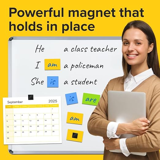 Pre-Cut Adhesive Magnetic Tape Squares, 0.8"x0.08" (20x2mm), 120 pcs | Sticky Magnetic Tape Squares, Flexible, Easy to Use, No Cutting Needed, For Whiteboard, Fridge, Crafts & School