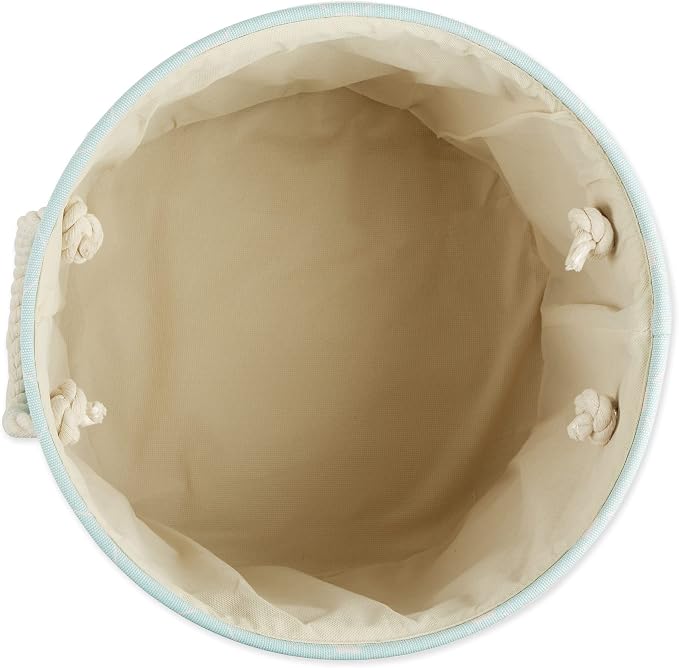 Bone Dry Pet Storage Collection Paw and Bone Print, Medium Round, 12x15x15, Aqua Trellis