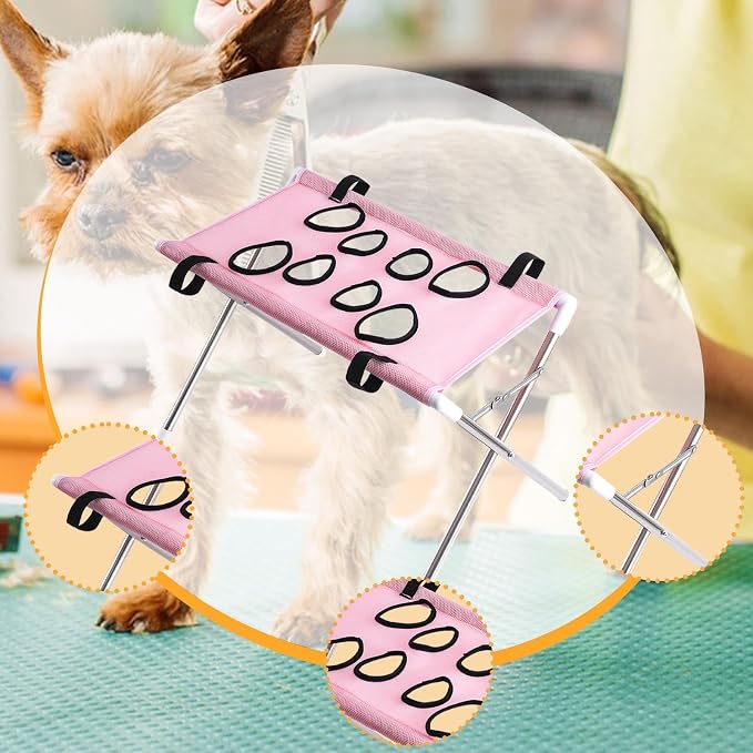 Pet Grooming Hammock Harness with Mesh Material for Bathing Nail Trimming Restraint and Grooming Stand Suitable for Cats Small Dogs Grooming Home Use, Pink