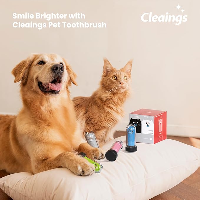 Dog Finger Toothbrush with Flavor Burst Beads, 360° Silicone Dog Toothbrush Kit for Dogs & Cats, Deep Teeth Cleaning, (36 Beads per Brush), No Pet Toothpaste Needed - 4 Pcs Lamb Flavor