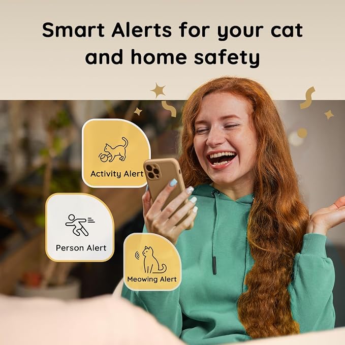 TKENPRO 2K Pet Camera Treat Dispenser, AI Photo Album, Dog Camera with 360° Auto Tracking & 5G/2.4G WiFi, 2-Way Talk, Remote Treat Tossing, Motion Alerts for Cats Indoor
