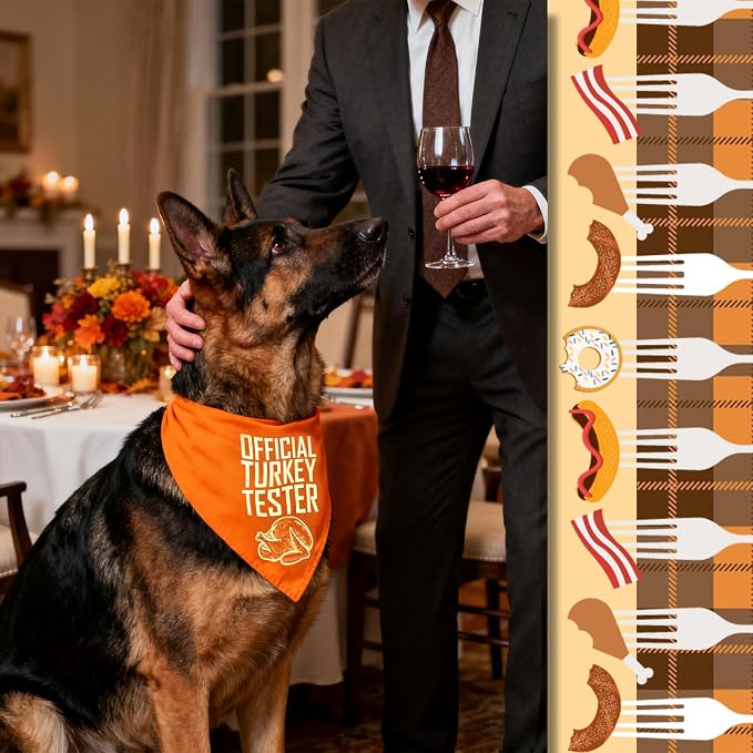 Turkey Tester Dog Bandana Thanksgiving Costume for 7-30lbs Pets