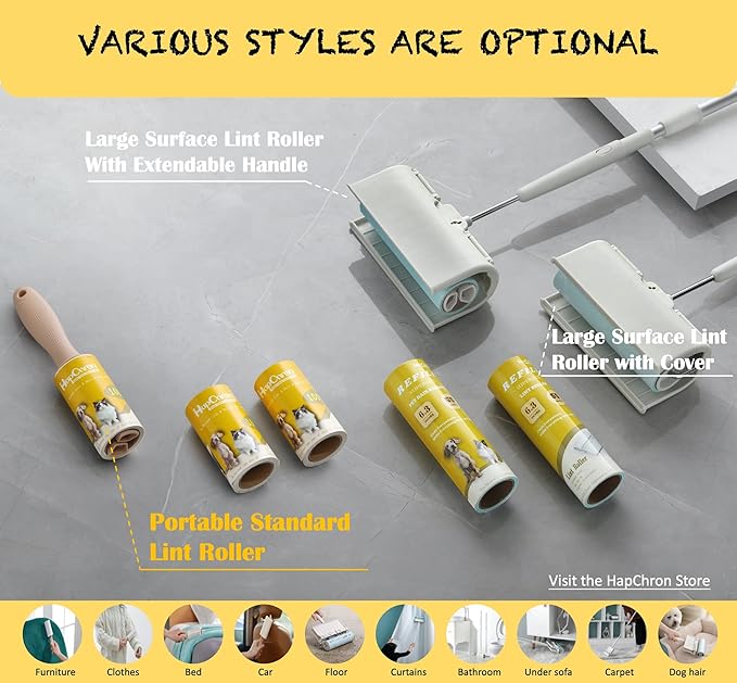 Extra Sticky Lint Roller Refills Only, Total 600 Easy Tear Sheets, Fits Most 3.9"-4" Standard Size Lint Roller with Inner Diameter at 1.5", Works Great On Pet Hair