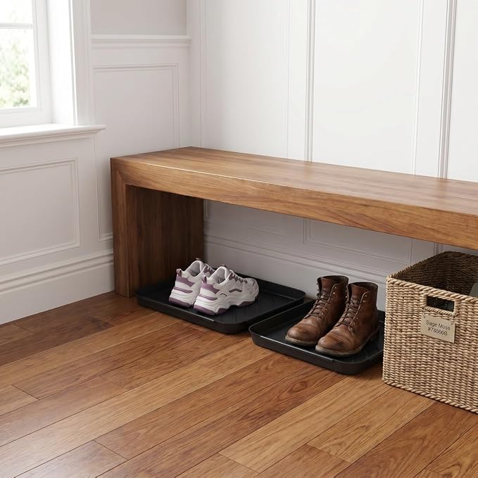 Alipis Shoe Storage Tray 15.74 X 11.81 X 1.37 in Plastic Boot Tray for Entryway Hallway Kitchen Car Trunk Pet Feeding Area Keep Floors Dry and Clean