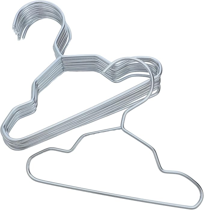 10PCS Metal Pet Clothes Hangers - Mini Grooved Hangers - Closet Organizer Rack for Small Dog Cat Apparel Outfits Drying Storage Nursery and Grooming Salon 15cm/5.9''