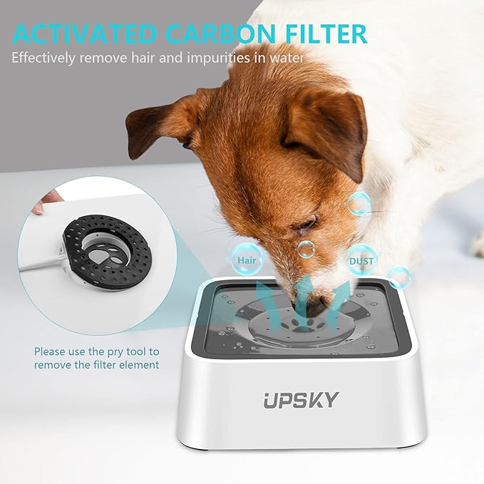 UPSKY Dog Water Bowl Upgrade 70oz Large Capacity Dog Bowl No-Spill Slow Water Feeder Vehicle Carried 2L Pet Water Dispenser for Dogs, Cats