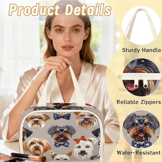 Pet Dog Travel Toiletry Bag with Handle | Wet & Dry Separation, Full-Size Bottle Friendly, Leak-Proof, Waterproof, Easy to Clean, for Travel, Gym, Home