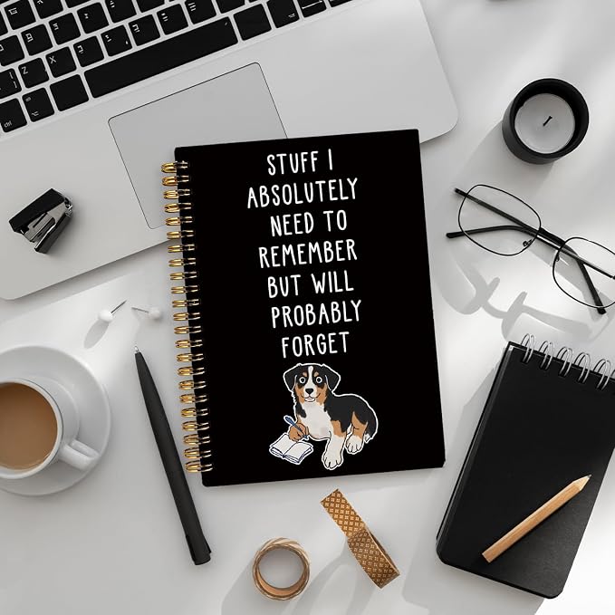 LIANGW Funny Australian Shepherd Dog Gifts Spiral Notebook Journal | Pet Dog Mom Lovers Owner Gifts Journal for Writing,Bernese Mountain Dog Gift for Women,Dog Office Stuff Supplies,5.5x8.3 In