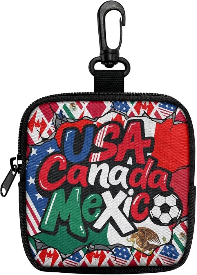 Dog Treat Pouch Lightweight Small Dog Treat Bags Training Pouch Pet Food Bags for Puppy Cat Rabbit Snack Dispenser for Training Outdoor Use America Canada Mexico Soccer Flags
