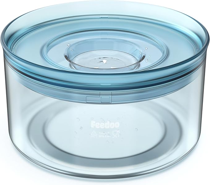 1Gallon Dog Water Bowl, 128oz No Spill Water Bowl for Dogs, Tritan BPA-Free Spill Proof Water Bowl with Non-Slip Mat, No Splash Slow Drinking Dog Water Bowl for Messy Drinker [Anti-Digging Lip]