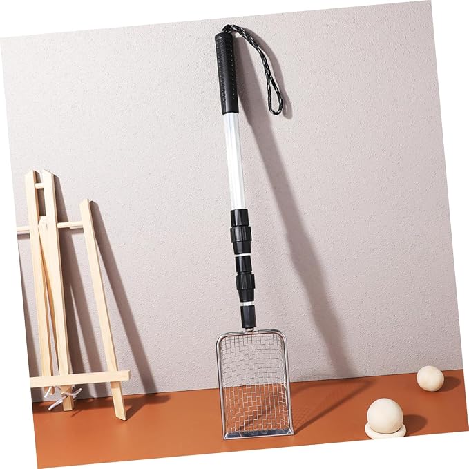 Telescopic Stainless Steel Cat Litter Scoop with Ergonomic Non-Slip Handle Lightweight Mesh Shovel for Easy Cleaning and Compact Storage Pet Waste Scooper with Extendable Handle