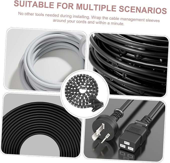 KALLORY Spiral Winding Pipe Flexible Wire Wrap Organizer Coiled Tube for Home Office Protects Cords from Pets Boys and Girls Spiral Wire Sleeves