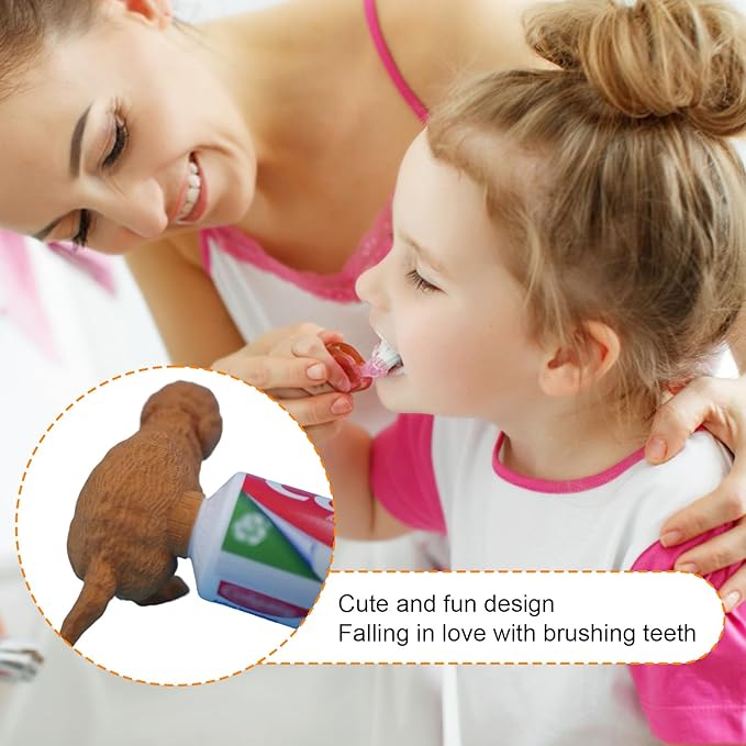 2 PCS Pooping Dog Butt Toothpaste Topper, Hilarious Golden Retriever Cap Dispenser