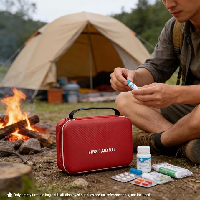 First Aid Kit - Smart Compartments Medical Kit with EVA Hard Shell, Large Capacity for Various Emergency Supplies, Emergency Kit for Home, Car, Travel, Businesses, Camping, Hiking, Outdoor Emergencies