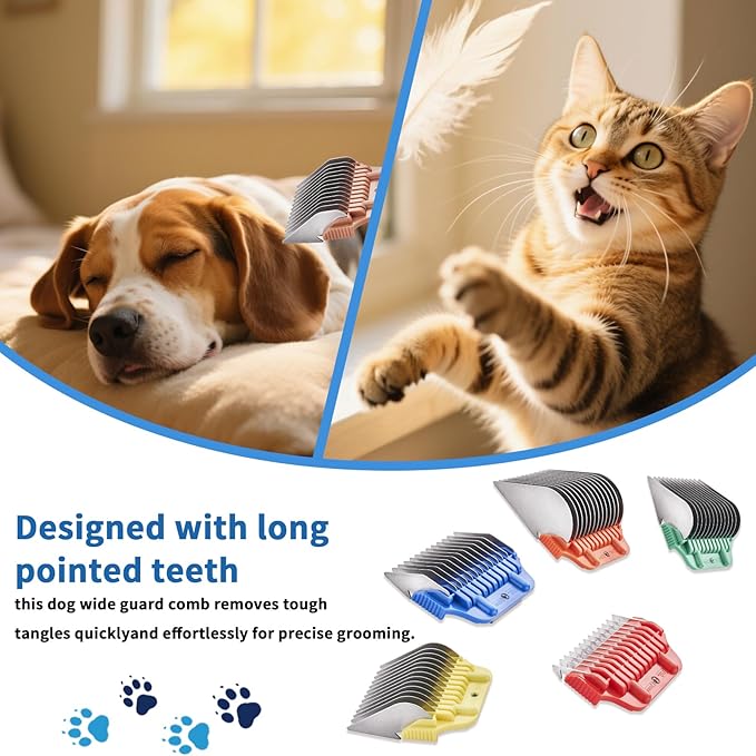 19MM 3/4Inch Pet Grooming Clipper Attachment Guard Comb, for Wide A5 Blades, Compatible with Andis, Conair, Wahl, Laube, Thrive, Bucchelli, or other A5 Series, Only Fit for 10W/15W/30W Wide Blade
