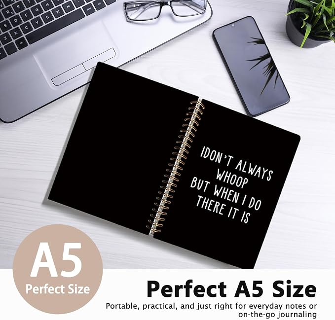 Sarcastic Notebook for Work, Funny Office Gifts for Coworkers | Funny Notebooks Journalfor Work, Office Humor Gifts, Black Hardcover Spiral Notebook 5.5x8.3 Inch