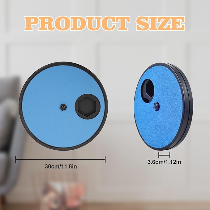 3 in 1 Rotatable Dog Scratch Board with Food Storage Compartment Box Round Stress-Free Scratch Pad ABS Nail Grinder Claw Care Dog Claw Grinder Board (Blue)