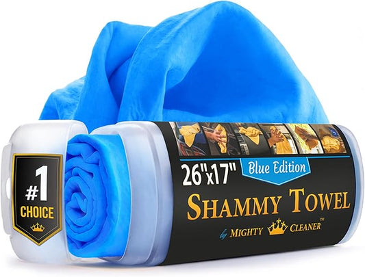 Premium Shammy Cloth for Car Drying - 26”x17” - Super Absorbent Chamois Towel for Car - Scratch-Free, Reusable & Soft